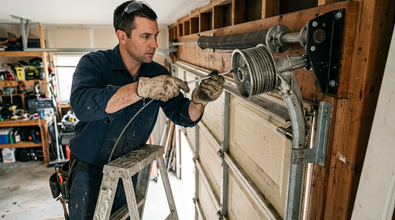 Cable Repair for Mount Prospect's 1969-Era Garage Doors in Arlington Heights