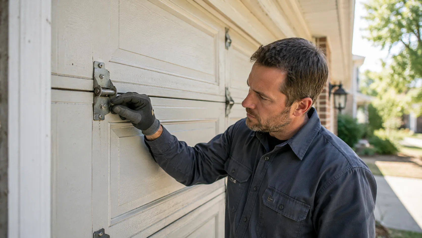 Garage door detail illustrating what that noise from your garage door is actually telling you
