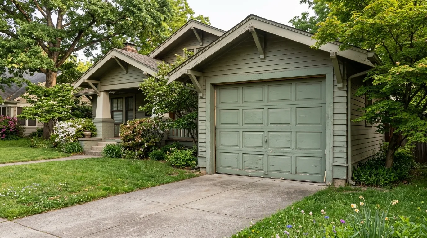 Garage door detail illustrating what we check first on an arlington heights garage door