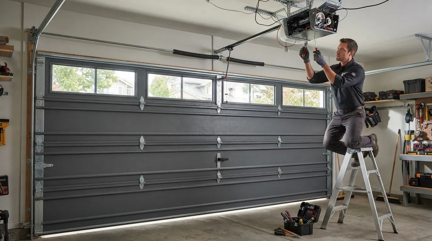 Garage door detail illustrating openers, power cuts, and the reality of arlington heights garages