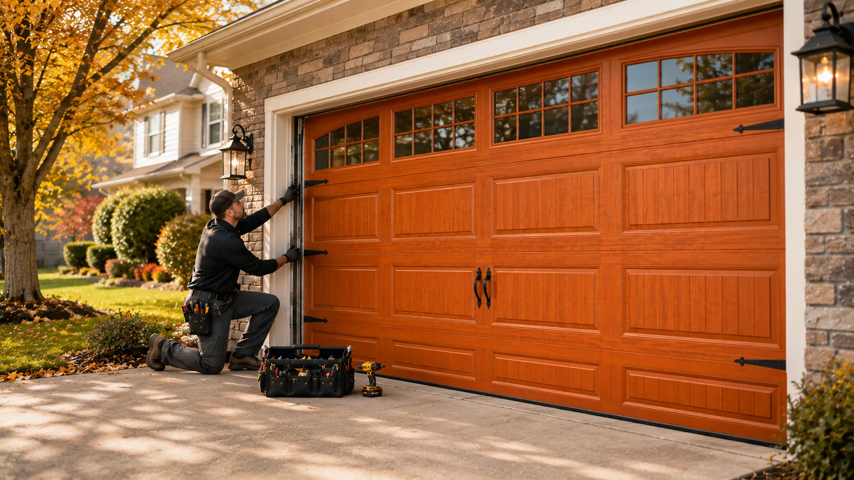 Garage door work on a home in Arlington Heights